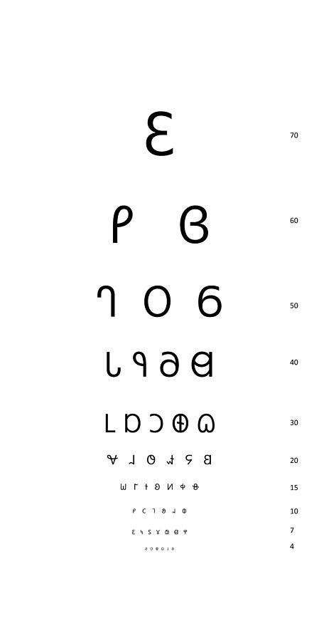 Snellen Eye Test Chart Dereset Digital Art By Deseret Alphabet