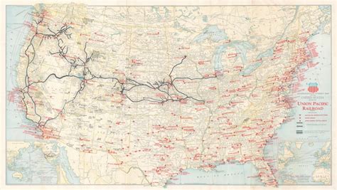 Geographically Correct Map Of The United States Issued By Union Pacific