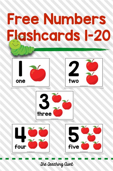 Numbers Flashcards 1 20 The Teaching Aunt Flashcards Flashcards