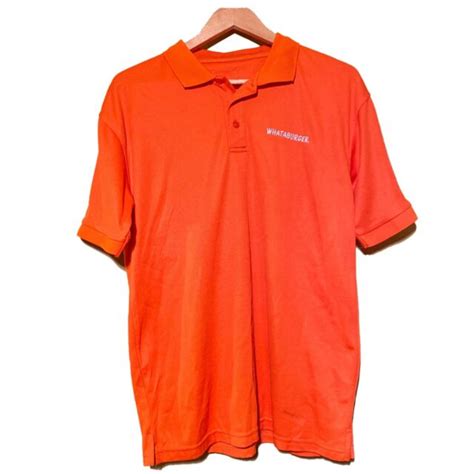 Whataburger Restaurant Adult Employee Uniform Polo Shirt Size Medium