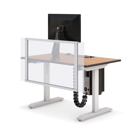 Height Adjustable Computer Desk With Partition