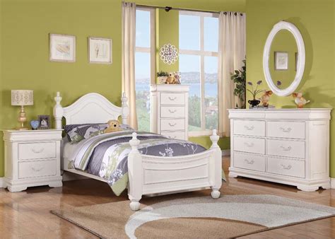 acme classique traditional youth bedroom set  white