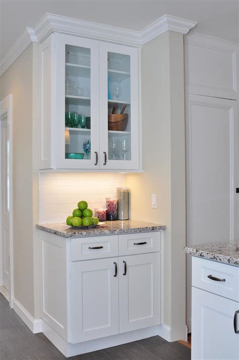 Photo of a small compact kitchen with white shaker cabinets. Aspen White Shaker - Ready To Assemble Kitchen Cabinets ...