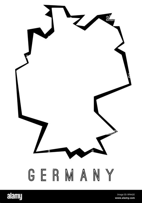Germany Map Outline Country Shape Sharp Polygonal Geometric Style