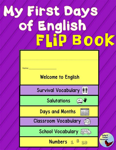 Esl Newcomers Esl Beginners My First Days Of English Flip Book