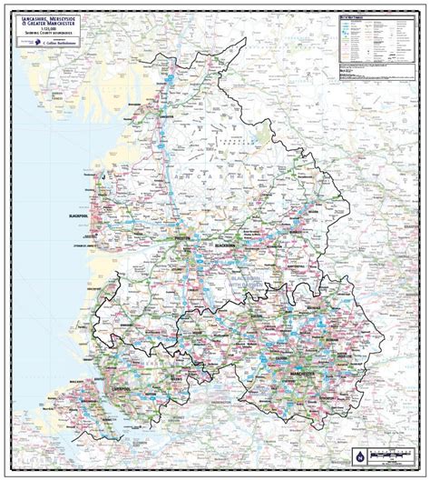 Lancashire County Map 2021 County Map Wall Maps Map