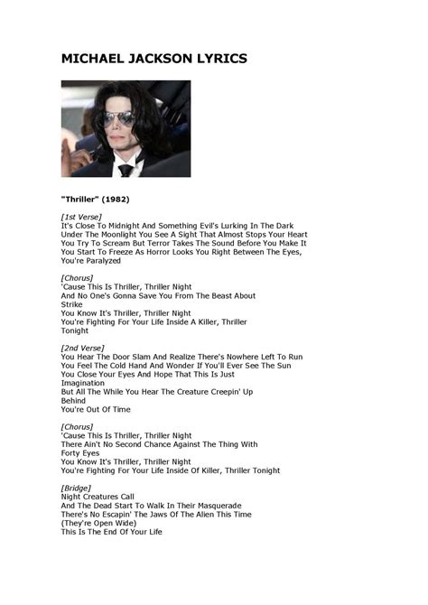 Calaméo Michael Jackson Lyrics