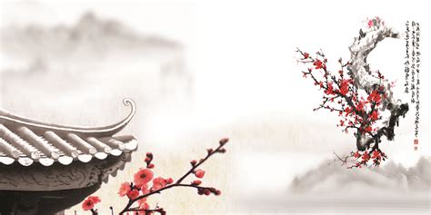 Chinese Ink Painting Style Background Material Chinese Style Plum
