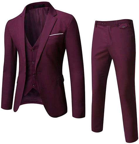 Embrace your own physique rather than attempting. WULFUL Men's Suit Slim Fit One Button 3-Piece Suit Blazer ...