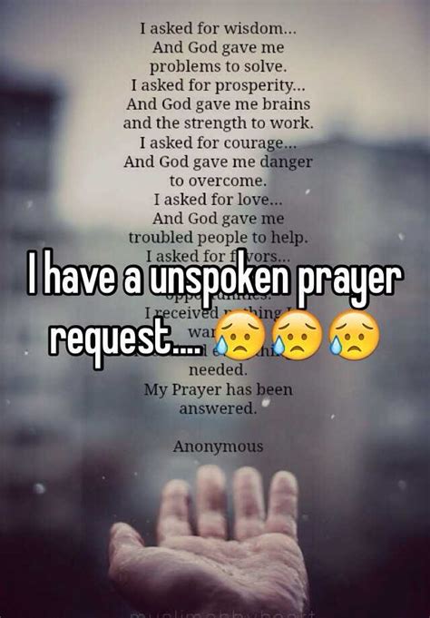 I Have A Unspoken Prayer Request 😥😥😥