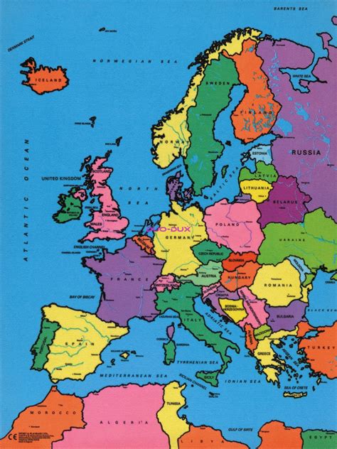 Mapa Polityczna Europy Dywanik Duodux