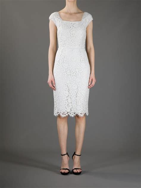 Dolce And Gabbana Lace Dress In White Lyst