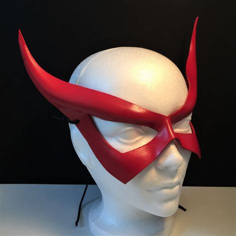 Leather Marvel Girl Cosplay Mask Scarlet Witch Red Superhero Etsy