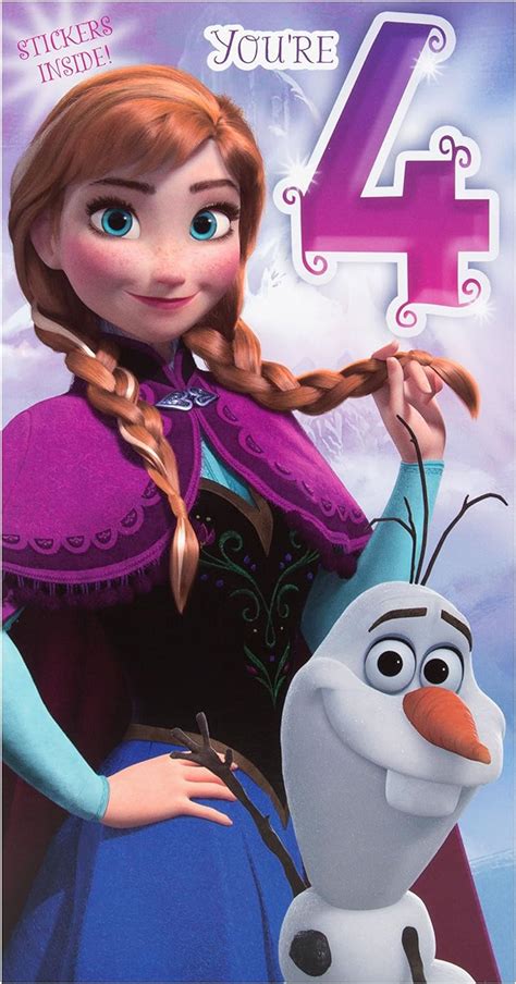 Hallmark Disney Frozen Anna 4th Birthday Card Special