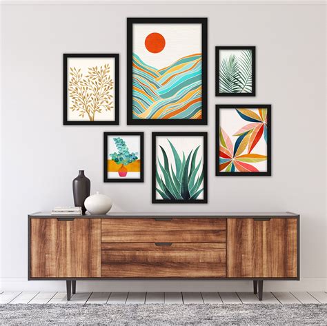 Modern Tropical Greenery 6 Piece Framed Gallery Wall Set — Americanflat