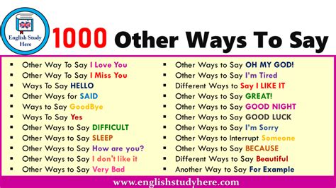 Other Ways To Say English Study Here
