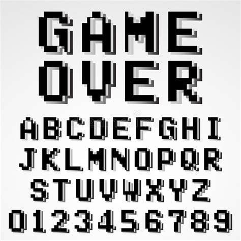 Standard sms can contain 160 characters. Old Pixel Video Game Alphabet Font Template Stock Vector - Illustration ...