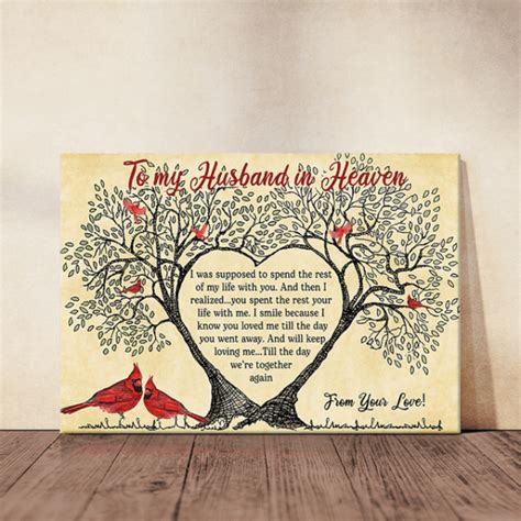 Loss Of Husband Memorial T Canvas Husband In Heaven Remembrance