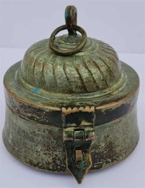 Antique Islamic Arabic Ottoman Saudi Yemen Jewish Box Copper Ethnic