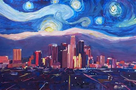 Starry Night In Los Angeles Van Gogh Inspiration Prints Markus