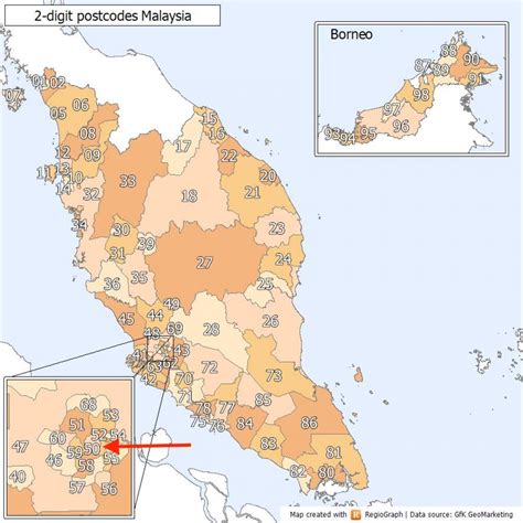 Map Of Kuala Lumpur Kl Postcode Zip Code And Postcodes Of Kuala