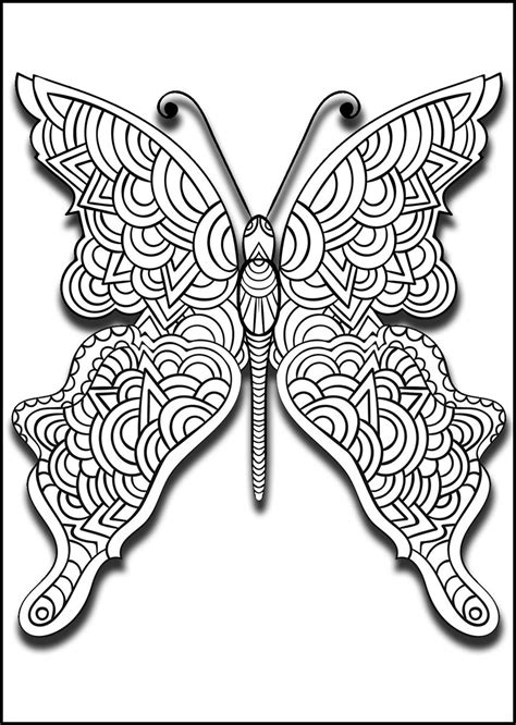 Large Print Butterflies Beautiful Clear Bold Butterfly Lines And Pat