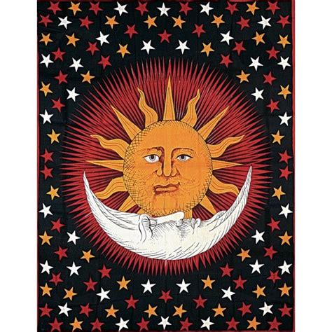 Tapestry Celestial Sun Moon Star Throw Sun And Moon Tapestry Moon