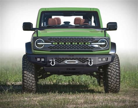 Dv8 Front Bumper W Recessed Winch Previewed On Green 2021 Bronco