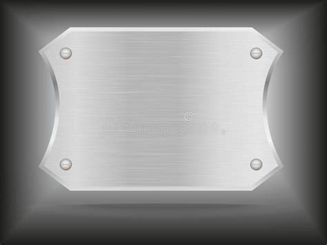 Vector Metal Steel Plate With Screws Stock Vector Illustration Of
