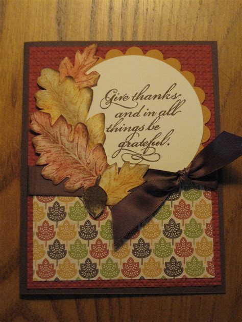 Handmade Thanksgiving Fall Blessings Card Leaves Leaf Mom Dad