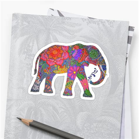 Psychedelic Elephant Stickers By Datoland Redbubble