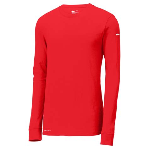 Nike Nkbq5230 Dri Fit Cottonpoly Long Sleeve Tee University Red