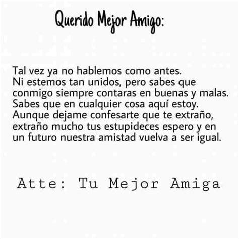 ¿te gustaría escribirle una carta a un amigo en la que puedas volcar todos tus sentimientos de amistad? Carta a mi mejor amigo!! | Frases de ex amigas, Cartas para mejor amiga, Querido mejor amigo