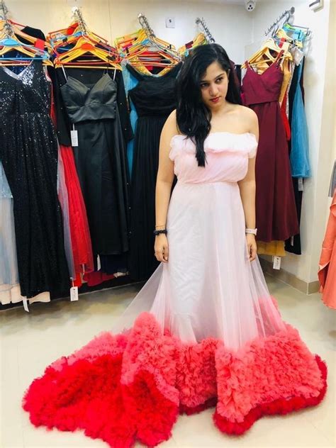 Ruffle Princess Look Long Tail Gown At Rs 29000 Long Gowns Id