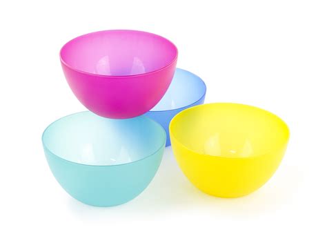 Imperial Home 4 Pc Multi Colored Plastic Bowls Reusable Bpa Free