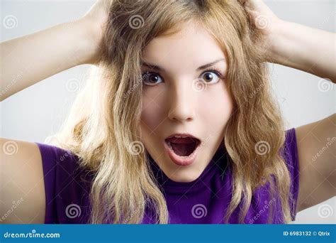 Surprised Young Girl Stock Photo Image Of Hair Emotion 6983132