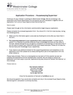 But because housekeeping work doesn't usually require a specific educational background, standing out from other applicants depends on having a convincing cover letter. Editable application for housekeeping - Fillable ...