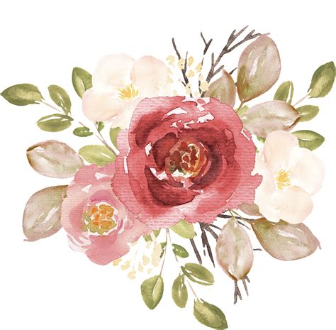 Download Hand Painted Watercolor Rose Png Transparent 玫瑰 水彩 素材 Png