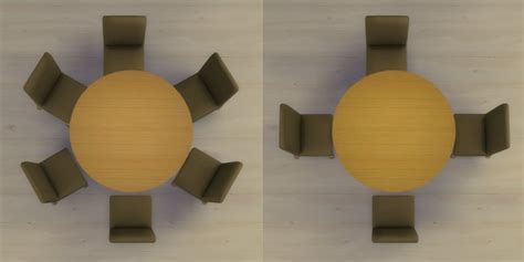 Mod The Sims Modern 6 Seater And 8 Seater Round Dining Table And