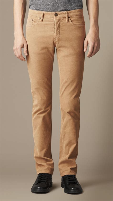 Burberry Slim Fit Corduroy Trousers In Honey Brown For Men Lyst
