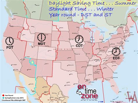 Time Zones Of Usa Map Map