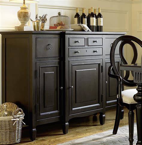 Country Chic Maple Wood Black Buffet Server Cabinet Zin Home
