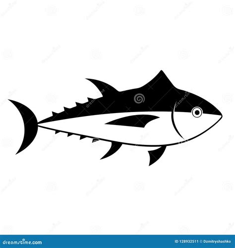 Tuna Fish Silhouette Icon Stock Vector Illustration Of Glyph 128932511
