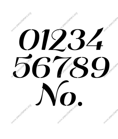 Art Deco Italic Number Stencils 0 To 9 Stencil Letters Org