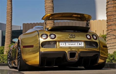Wallpaper Bugatti Veyron Gold Supercar Supercar Vitesse Gold