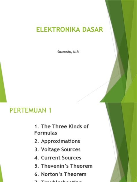 Elektronika Dasar Pertemuan1 Dan 2 Pdf