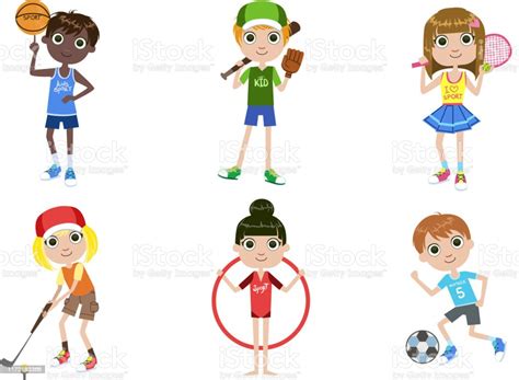 Ilustración De Niños Haciendo Diferente Tipo De Conjunto De Deportes