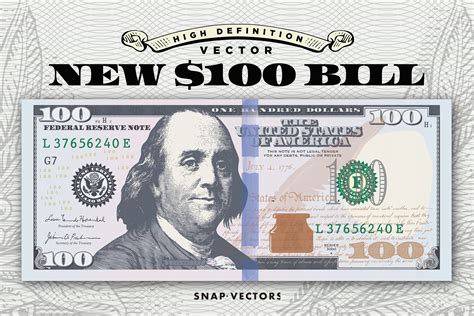 Vector New 100 Bill Template Illustrations ~ Creative Market
