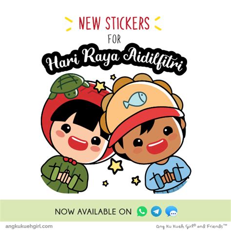 Special Hari Raya Stickers Ang Ku Kueh Girl And Friends