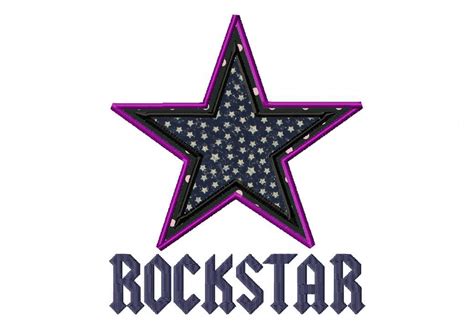 Free Rockstar Design Includes Both Applique and Fill Stitch - Daily ...